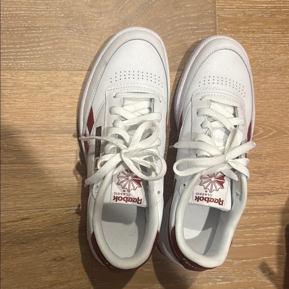Reebok Classic White and Red Shoes